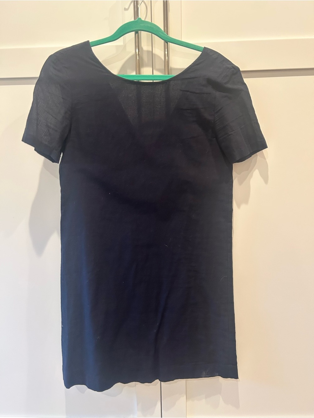 Theory Women’s Classic Navy Cotton shift dress with buttons down back